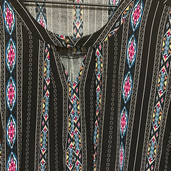 JODIFL tribal print long sleeve flowy blouse - Picture 2 of 6